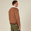 Blouson suédine col aviateur marron homme