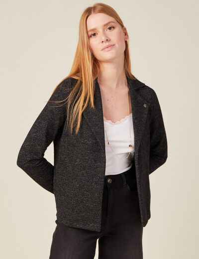 Gilet manches longues noir femme