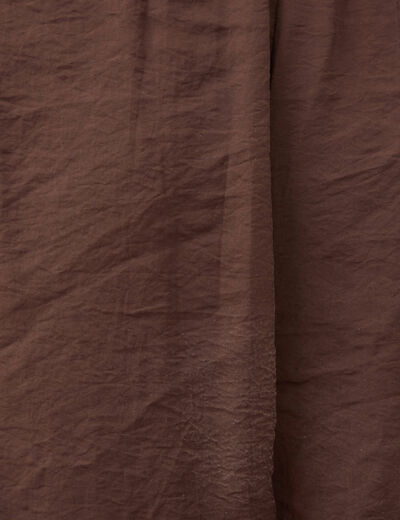 Pantalon loose taille standard marron fonc&eacute; femme