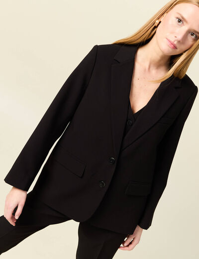 Veste blazer droite noir femme