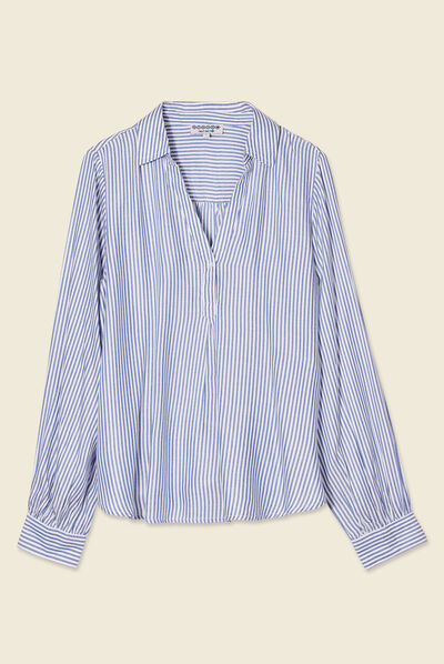 Blouse manches longues ecru femme