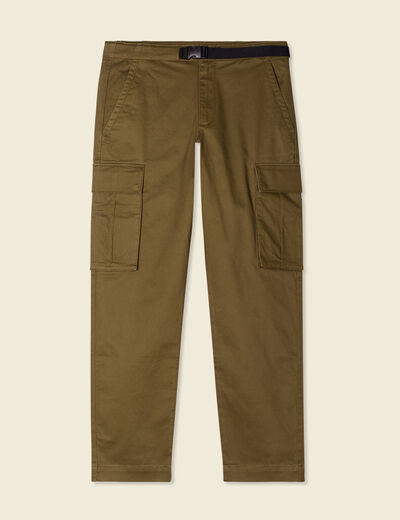 Pantalon cargo poches côtés vert kaki homme