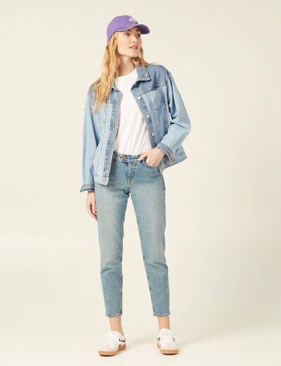 Jeans slim taille basse denim dirty femme