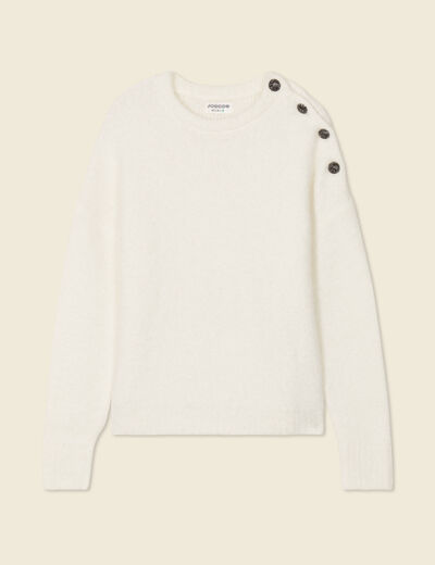 Pull manches longues ecru femme