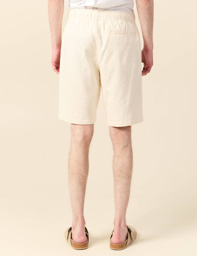 Bermuda droit à coulisse ecru homme