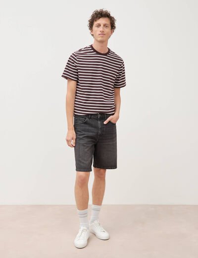 Bermuda en jean coton denim snow noir homme