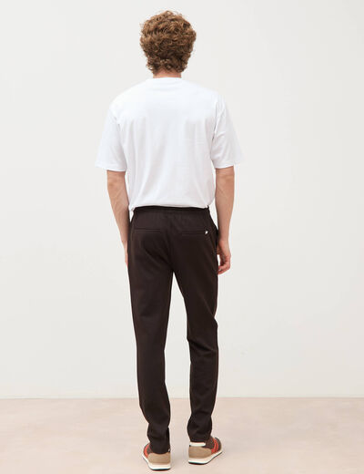 Pantalon chino jogger marron homme
