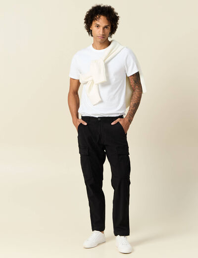 Pantalon cargo noir homme