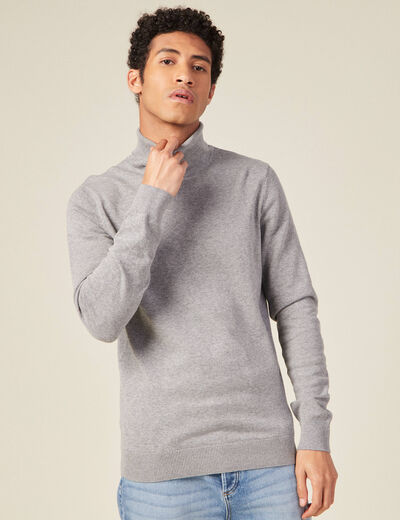 Pull manches longues gris foncé homme
