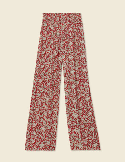 Pantalon large fuide bleu gris femme