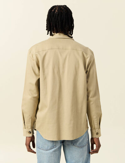 Surchemise manches longues taupe homme