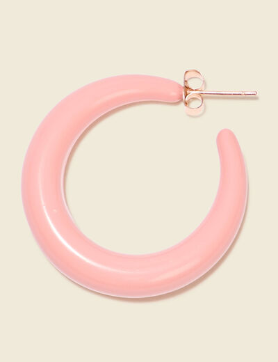 Boucles d'oreilles créoles rose saumon femme