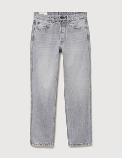 Jeans large longueur 34 en coton denim snow gris homme