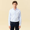 Chemise droite courte col italien bleu ciel homme