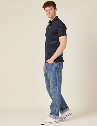 Polo éco-responsable bleu marine homme