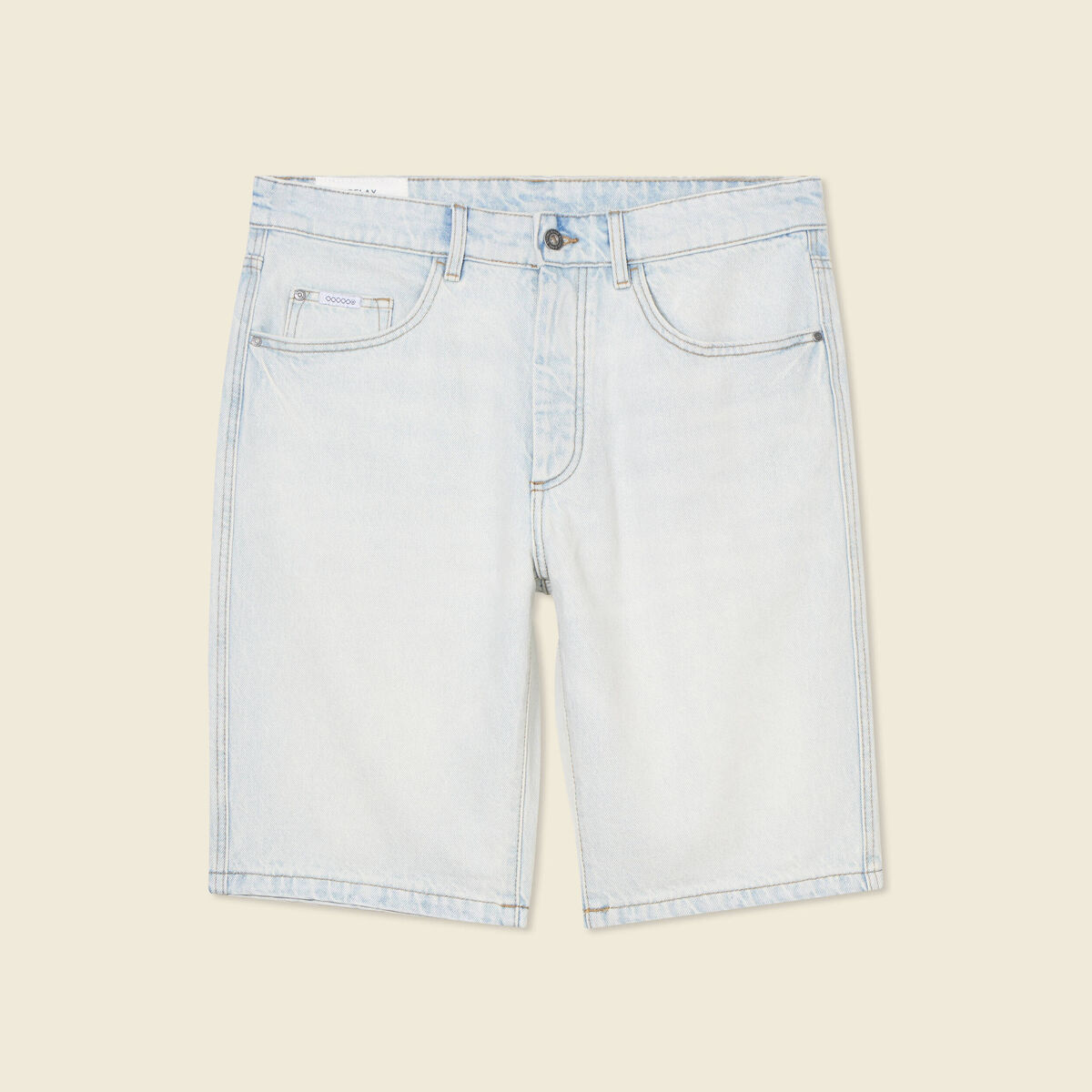 Bermuda droit en jean denim snow bleach homme