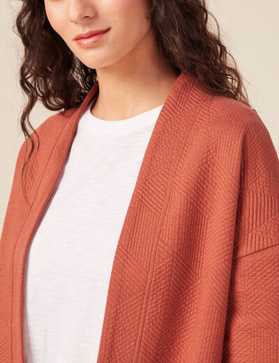 Gilet manches longues orange femme