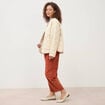 Veste oversize manches longues doubl&eacute;e creme femme