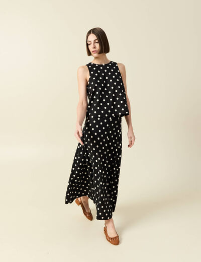 Jupe longue &eacute;vas&eacute;e noir femme