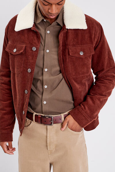 Ceinture en cuir marron homme