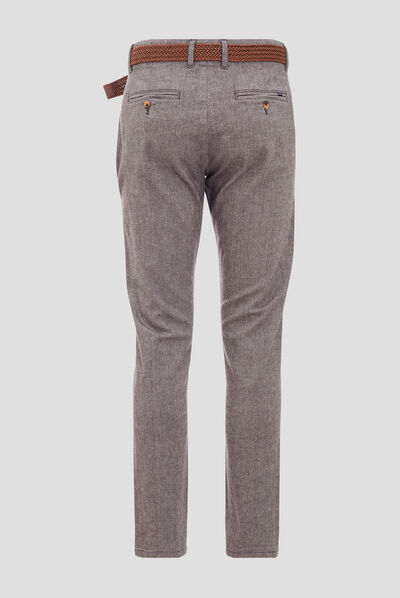 Pantalon chino ceinturé gris foncé homme