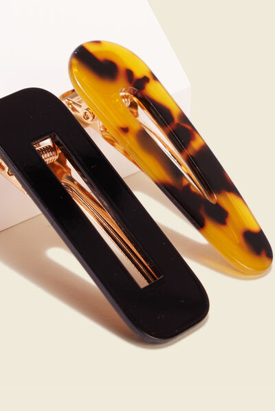 Lot 2 barrettes multicolore femme