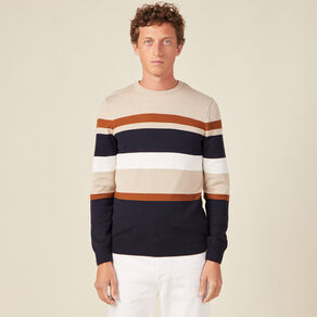 Pull manches longues marron homme