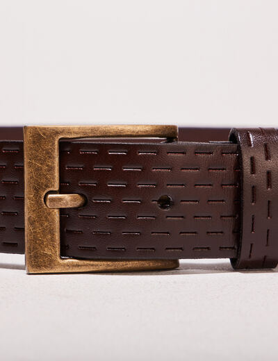 Ceinture en cuir marron foncé homme
