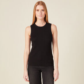 Pull débardeur éco-responsable noir femme
