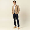 Chemise manches longues beige homme