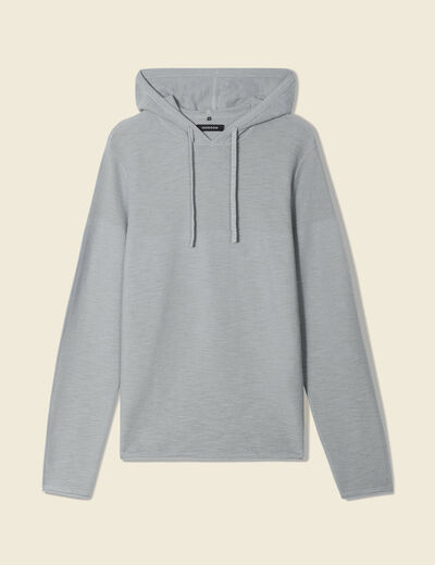 Pull à capuche bleu gris homme