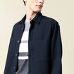 Surchemise manches longues bleu marine homme