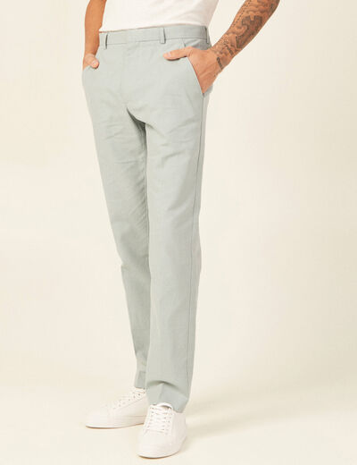 Pantalon chino straight bleu gris homme