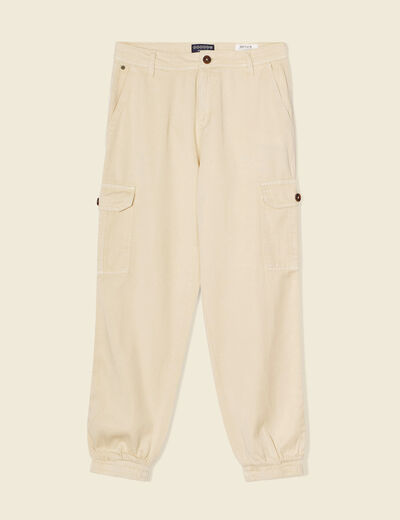 Pantalon éco-responsable creme femme