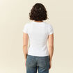 T-shirt cintré col rond manches courtes blanc femme