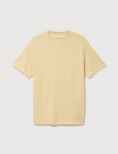 T-shirt en coton manches courtes jaune clair homme