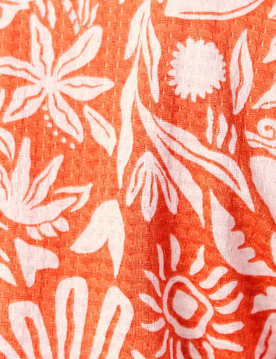 Blouse manches courtes orange foncé femme