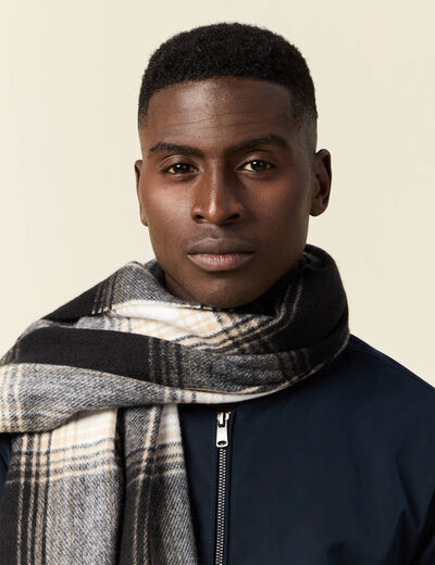 Écharpe à franges noir homme