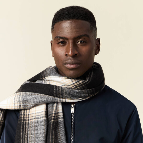 Écharpe à franges noir homme