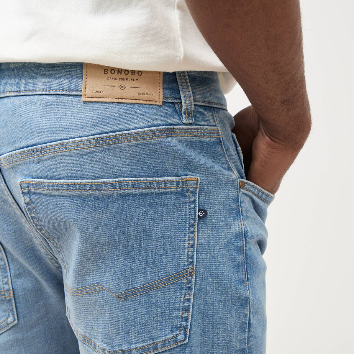 Jeans straight denim used homme