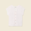 Chemise manches courtes ecru femme