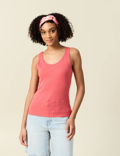 Débardeur femme uni col arrondi Instinct rouge femme