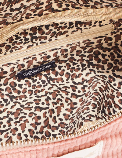 Sac banane velours côtelé rose pastel femme