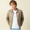 Blouson manches longues doubl&eacute; taupe homme