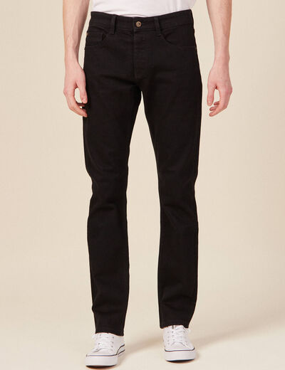 Jeans straight 5 poches denim noir homme