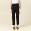 Pantalon cigarette &agrave; pinces noir femme