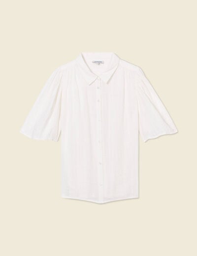 Chemise manches courtes creme femme