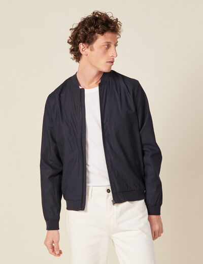 Veste teddy bleu marine homme