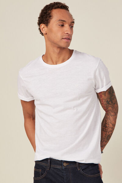 T-shirt Instinct col rond blanc homme