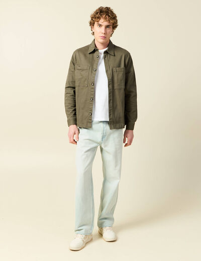 Surchemise manches longues taupe homme